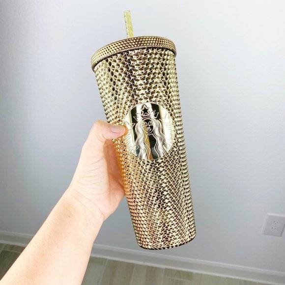 GOLD Starbucks 2022 Holiday Venti Tumbler NEW